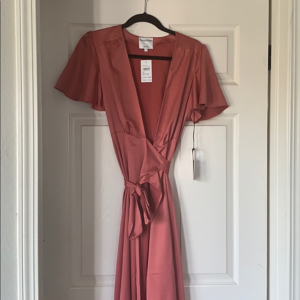Privacy Please satin wrap maxi dress